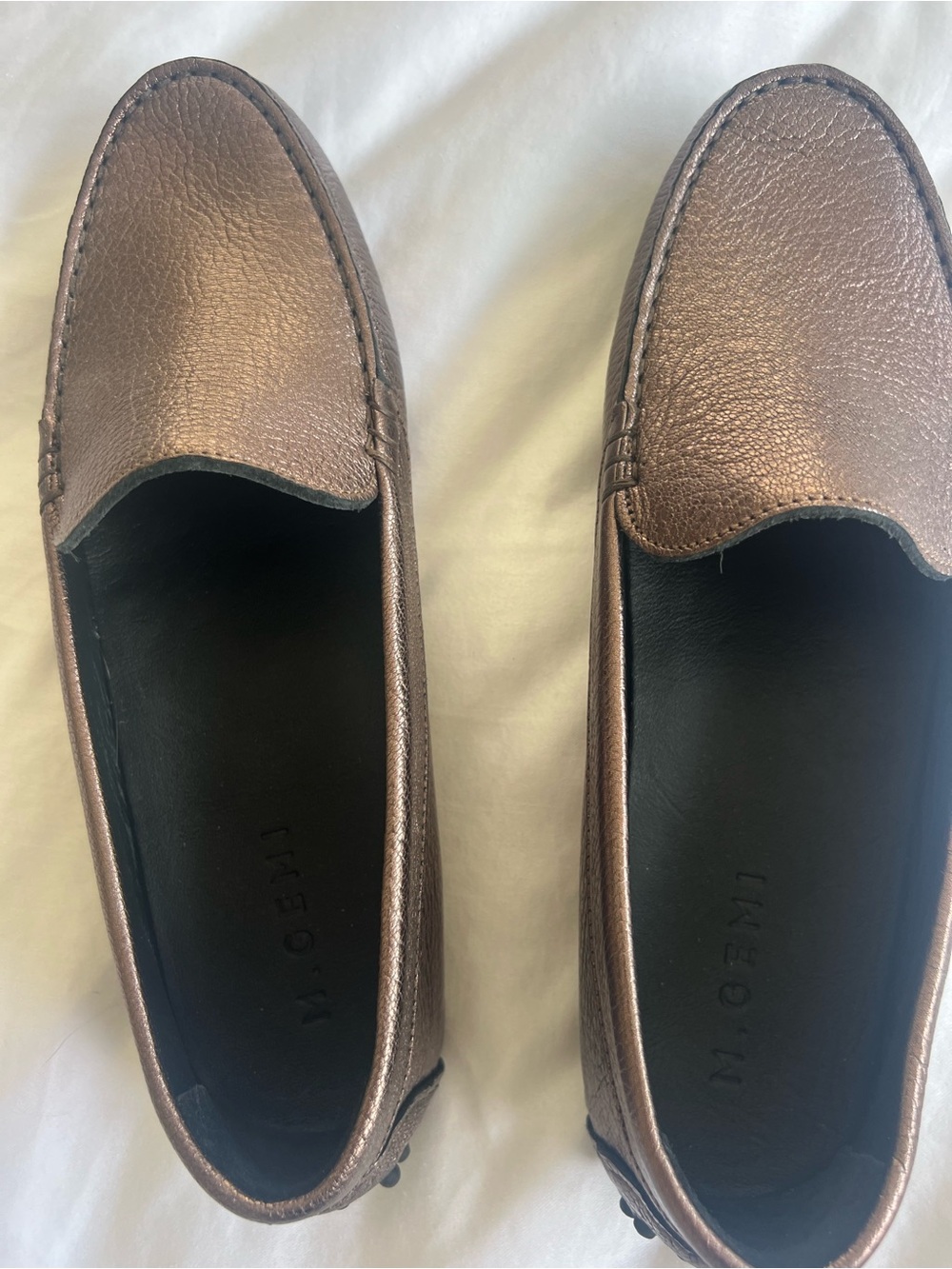 M.Gemi Women’s Metallic Copper Slip-On Loafers Size 39